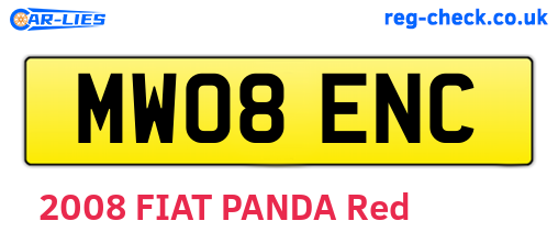 MW08ENC are the vehicle registration plates.