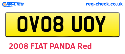 OV08UOY are the vehicle registration plates.