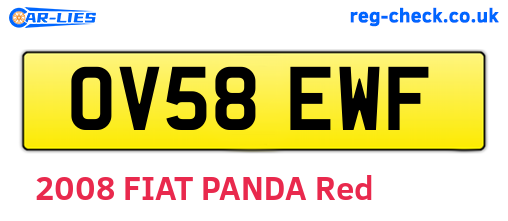 OV58EWF are the vehicle registration plates.