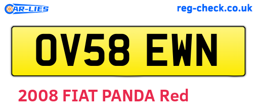 OV58EWN are the vehicle registration plates.