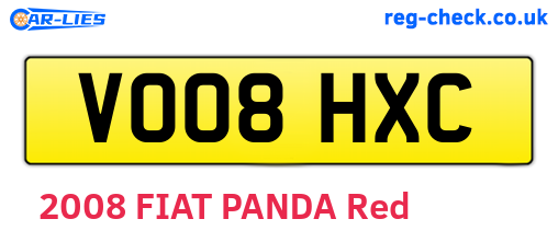 VO08HXC are the vehicle registration plates.