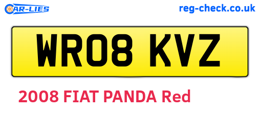 WR08KVZ are the vehicle registration plates.