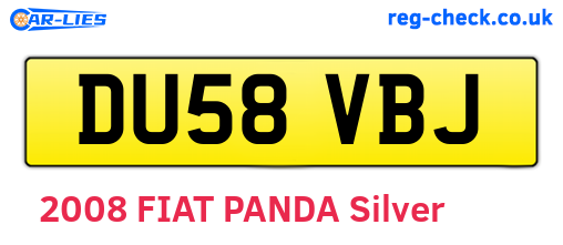 DU58VBJ are the vehicle registration plates.