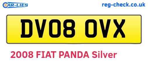 DV08OVX are the vehicle registration plates.