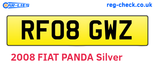 RF08GWZ are the vehicle registration plates.