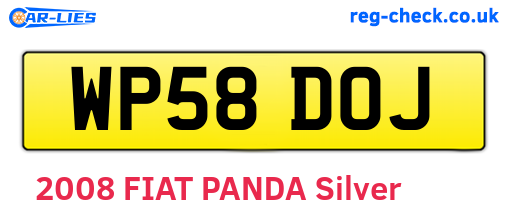 WP58DOJ are the vehicle registration plates.