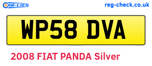 WP58DVA are the vehicle registration plates.