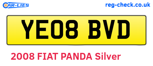YE08BVD are the vehicle registration plates.