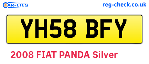 YH58BFY are the vehicle registration plates.