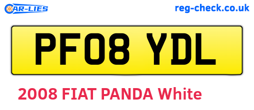 PF08YDL are the vehicle registration plates.