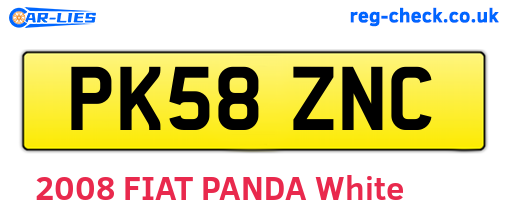 PK58ZNC are the vehicle registration plates.