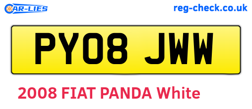 PY08JWW are the vehicle registration plates.