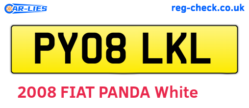 PY08LKL are the vehicle registration plates.