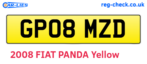 GP08MZD are the vehicle registration plates.