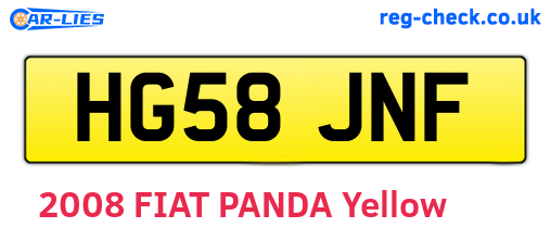HG58JNF are the vehicle registration plates.