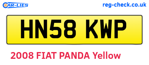 HN58KWP are the vehicle registration plates.