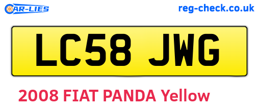 LC58JWG are the vehicle registration plates.