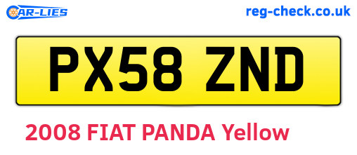 PX58ZND are the vehicle registration plates.
