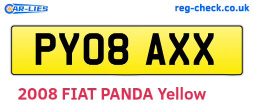 PY08AXX are the vehicle registration plates.