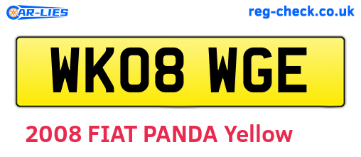 WK08WGE are the vehicle registration plates.