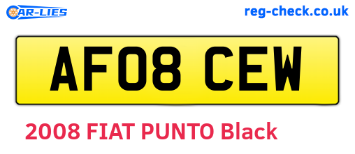 AF08CEW are the vehicle registration plates.
