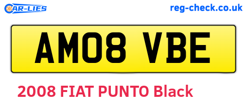 AM08VBE are the vehicle registration plates.