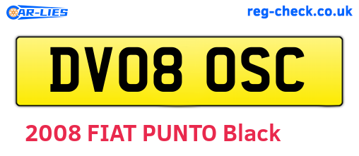 DV08OSC are the vehicle registration plates.