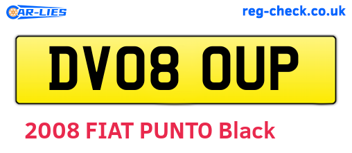 DV08OUP are the vehicle registration plates.