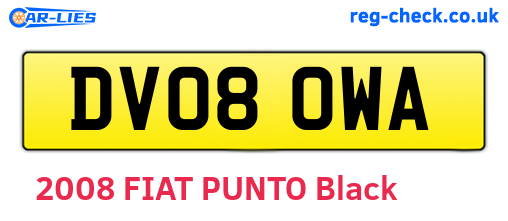 DV08OWA are the vehicle registration plates.