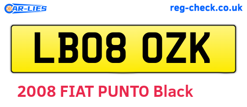 LB08OZK are the vehicle registration plates.