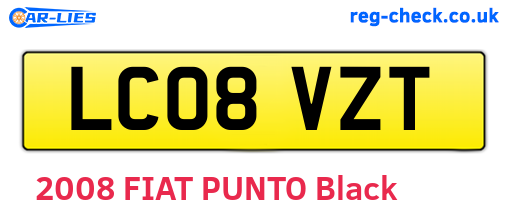 LC08VZT are the vehicle registration plates.