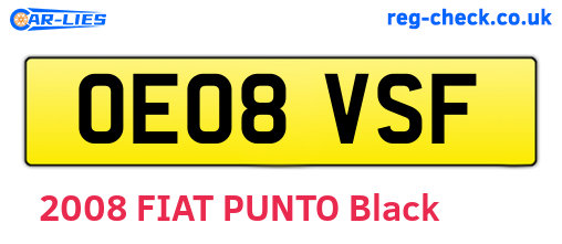 OE08VSF are the vehicle registration plates.