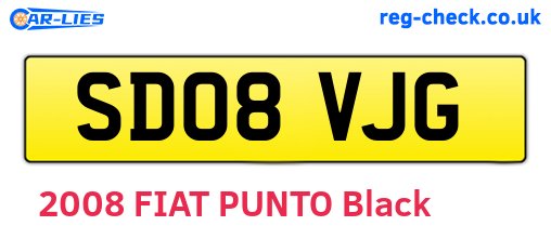 SD08VJG are the vehicle registration plates.