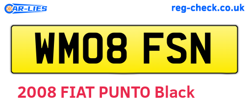 WM08FSN are the vehicle registration plates.