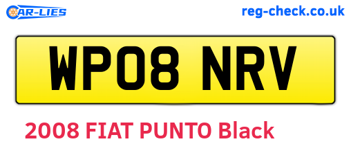WP08NRV are the vehicle registration plates.