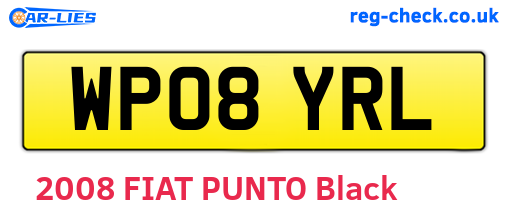 WP08YRL are the vehicle registration plates.
