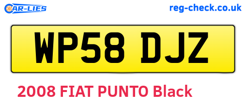 WP58DJZ are the vehicle registration plates.