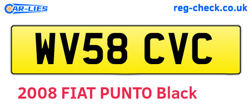 WV58CVC are the vehicle registration plates.