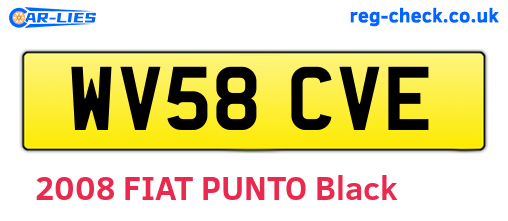 WV58CVE are the vehicle registration plates.