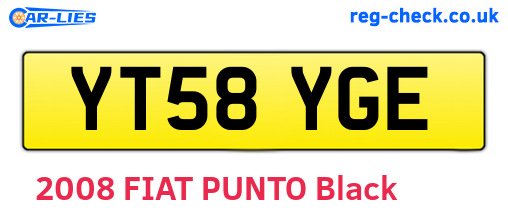 YT58YGE are the vehicle registration plates.