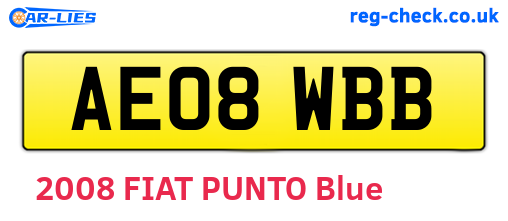 AE08WBB are the vehicle registration plates.