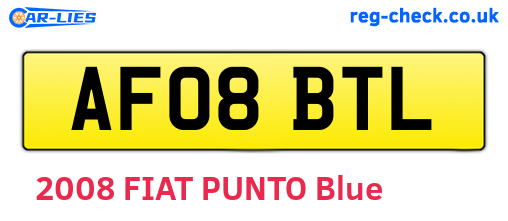 AF08BTL are the vehicle registration plates.