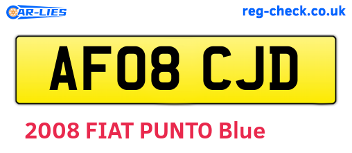 AF08CJD are the vehicle registration plates.