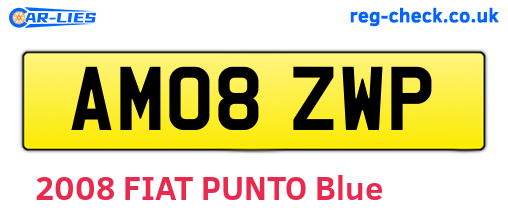AM08ZWP are the vehicle registration plates.
