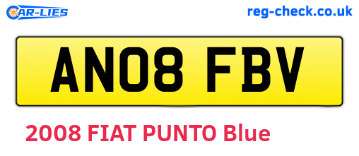 AN08FBV are the vehicle registration plates.