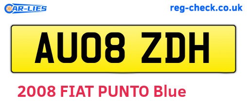 AU08ZDH are the vehicle registration plates.