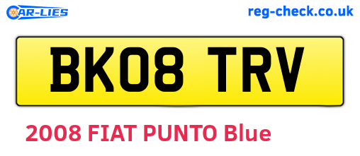 BK08TRV are the vehicle registration plates.