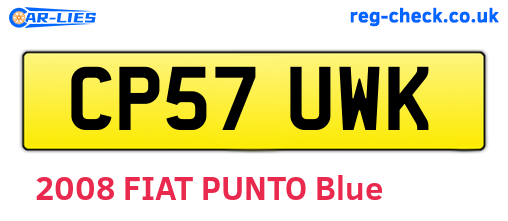 CP57UWK are the vehicle registration plates.