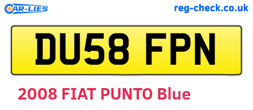 DU58FPN are the vehicle registration plates.