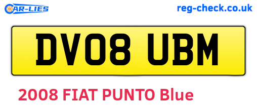 DV08UBM are the vehicle registration plates.